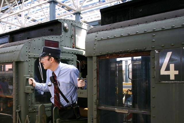 Photograph of a conductor on a Coney Island bound Nostalgia Train last year by j.reed on Flickr